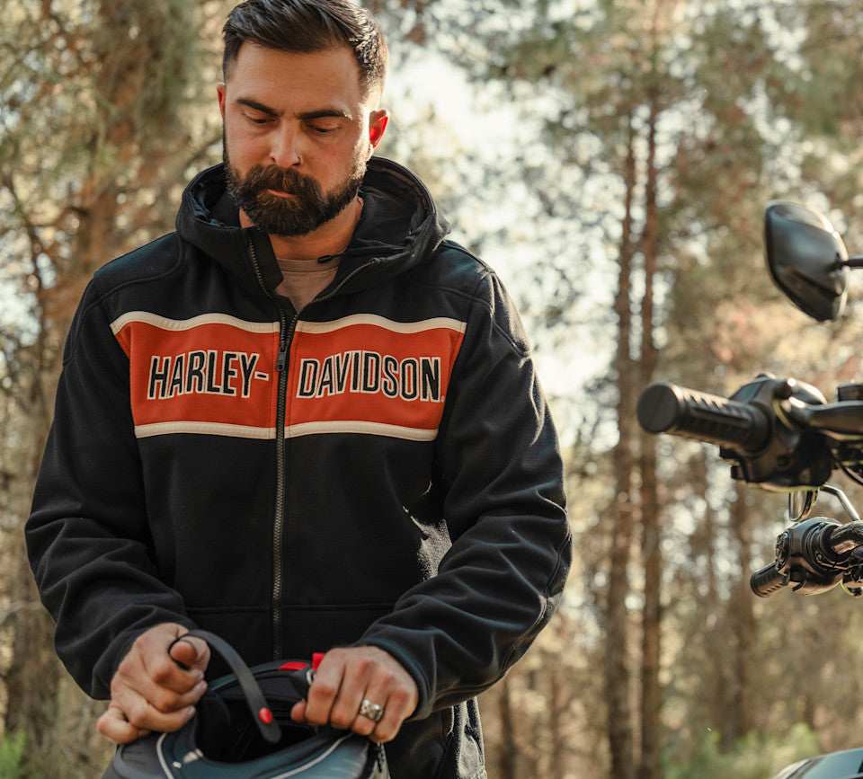 Harley-Davidson® Men's H-D Trenton Deflector 2.0 Hooded Riding Fleece