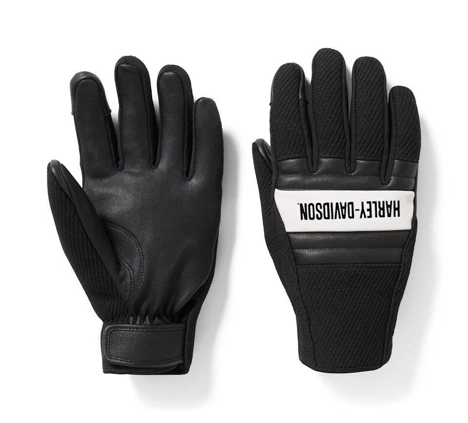 Harley-Davidson® Men's H-D Dyna Knit Riding Gloves - Harley Black & Bright White