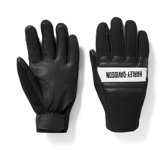 Harley-Davidson® Men's H-D Dyna Knit Riding Gloves - Harley Black & Bright White