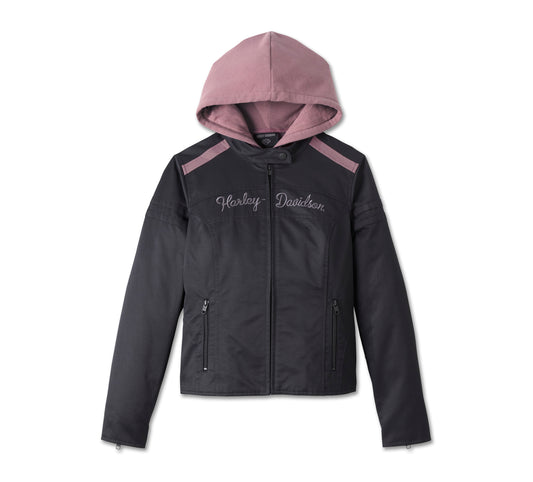 Harley-Davidson® Women's Miss Enthusiast 3-in-1 Jacket - Black & Pink