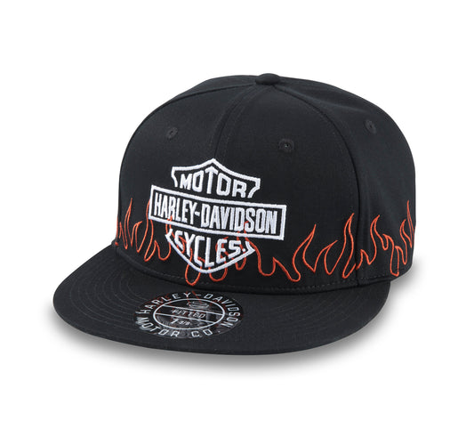 Harley-Davidson® Flames Fitted Hat - Black Beauty
