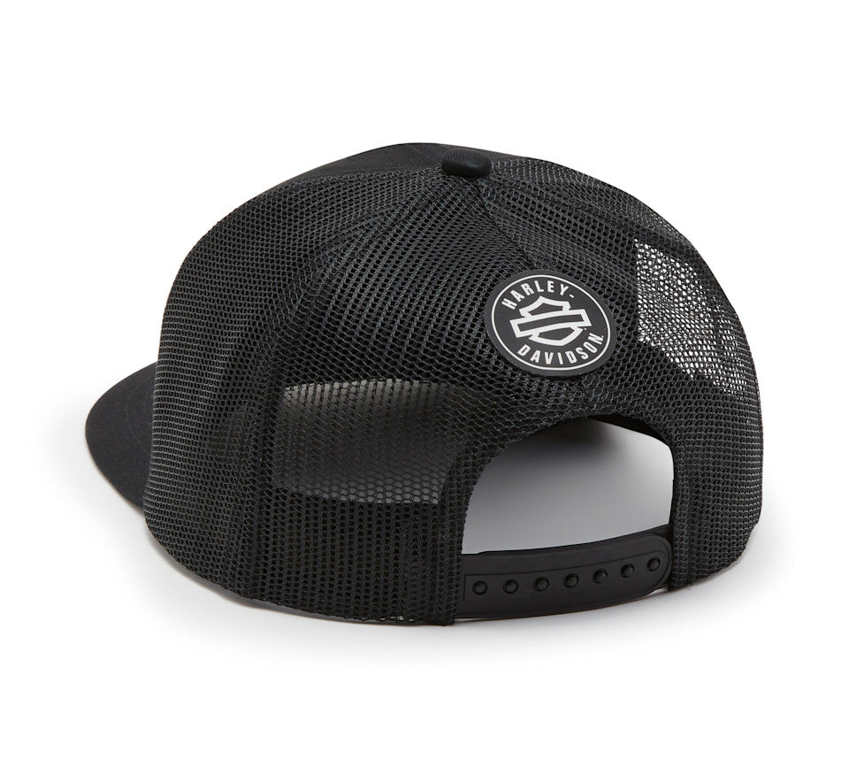 Harley-Davidson® Men's Logo Colorblock Adjustable Trucker Cap - Harley Black