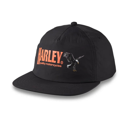 Harley-Davidson® Rising Eagle Vintage Five Panel Adjustable Cap - Harley Black