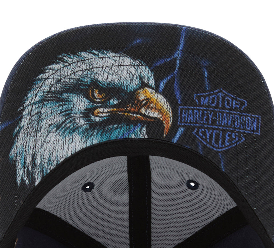 Harley-Davidson® Lightning Eagle Panhead Fitted Cap - Mood Indigo
