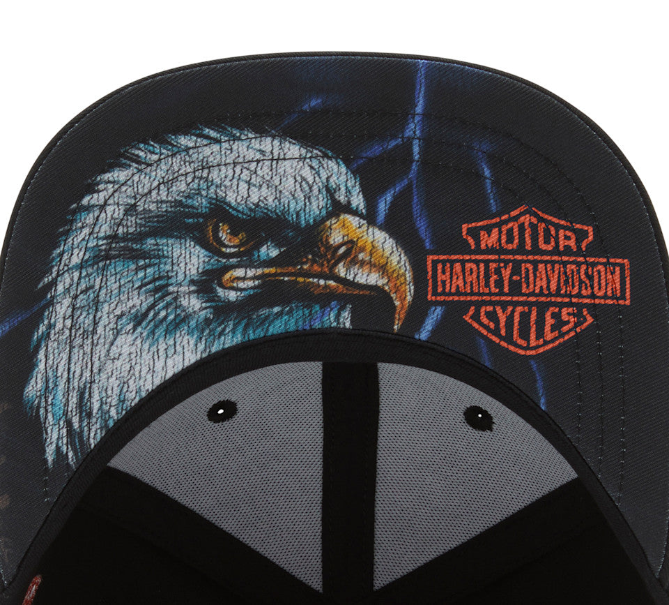 Harley-Davidson® Men's Lightning Eagle Panhead Fitted Cap - Harley Black