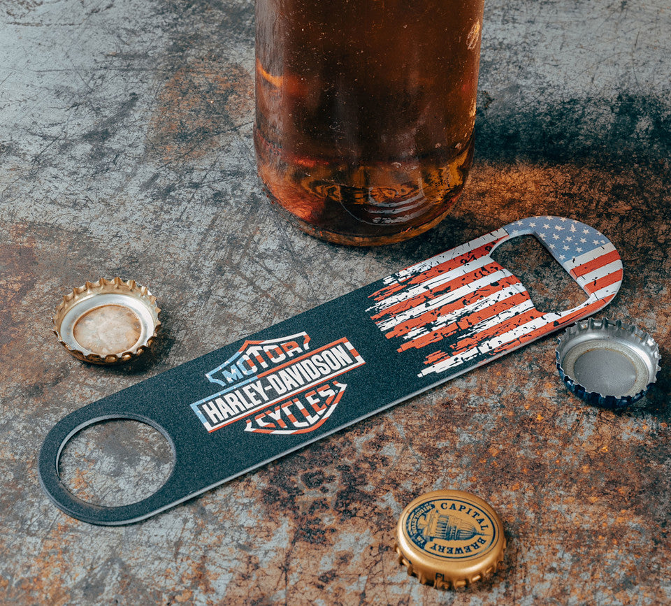 Harley-Davidson® Americana Flag Metal Stainless Steel Bottle Opener
