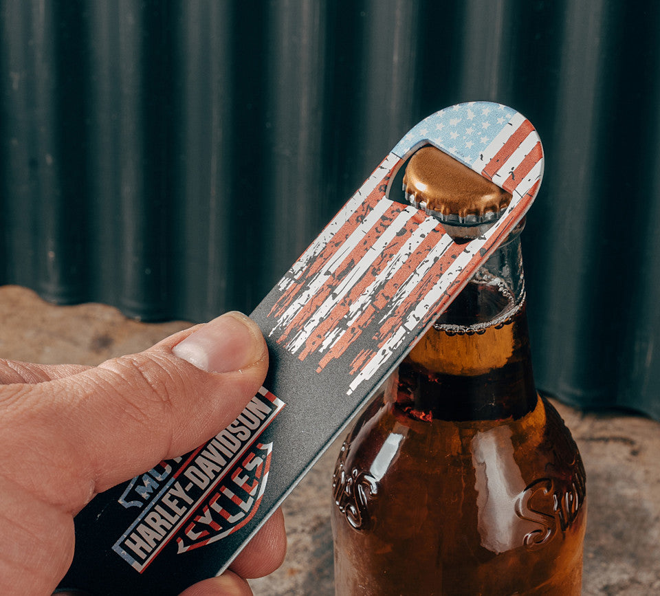 Harley-Davidson® Americana Flag Metal Stainless Steel Bottle Opener
