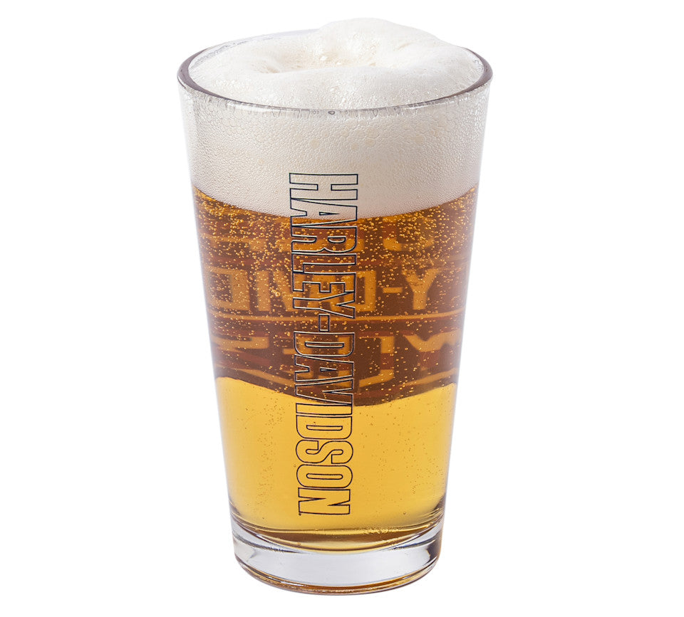 Harley-Davidson® Americana Two-Sided Patriotic Bar & Shield Pint Glass