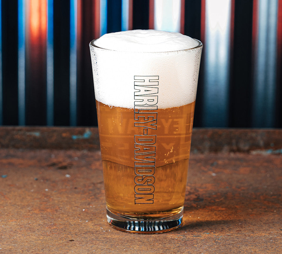 Harley-Davidson® Americana Two-Sided Patriotic Bar & Shield Pint Glass