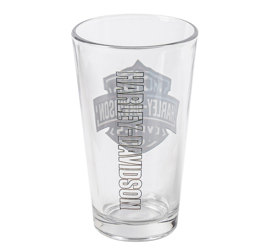 Harley-Davidson® Americana Two-Sided Patriotic Bar & Shield Pint Glass