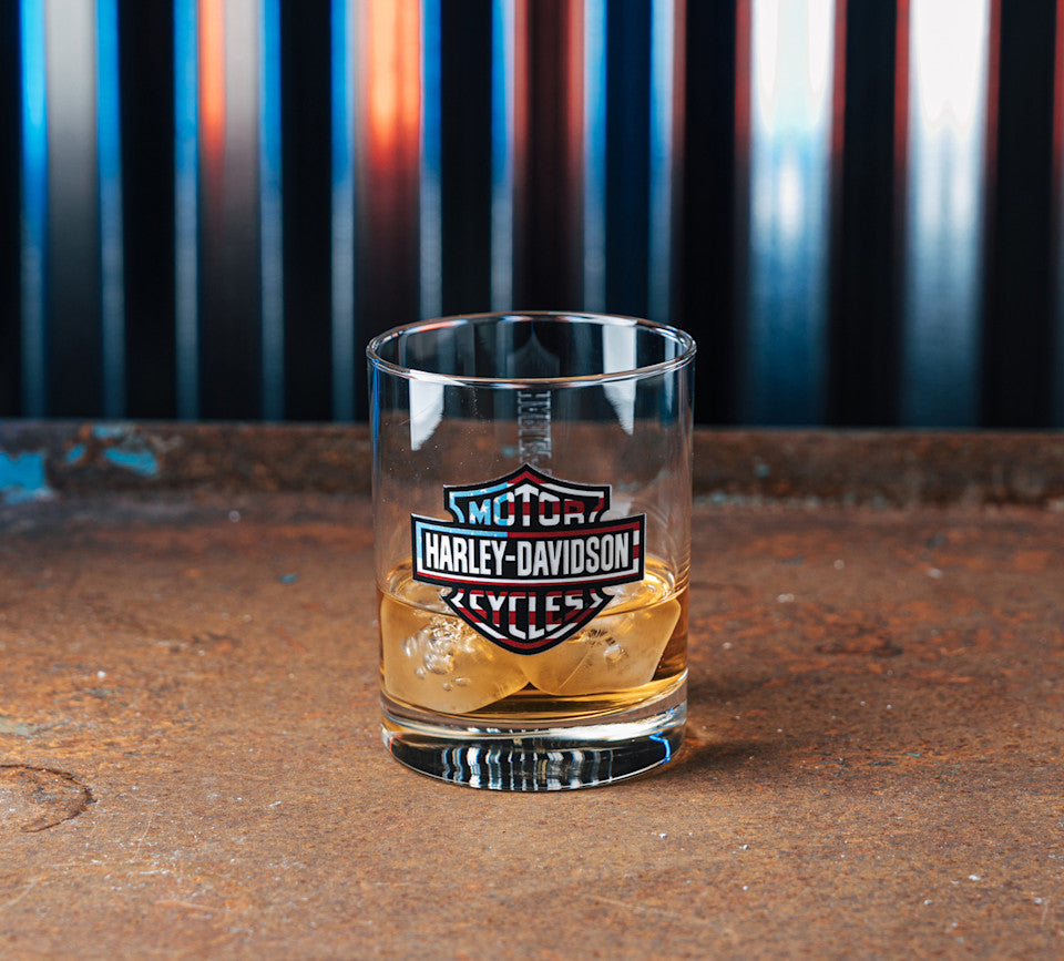 Harley-Davidson® Americana Double Old-Fashioned Two-Sided Logo Glass