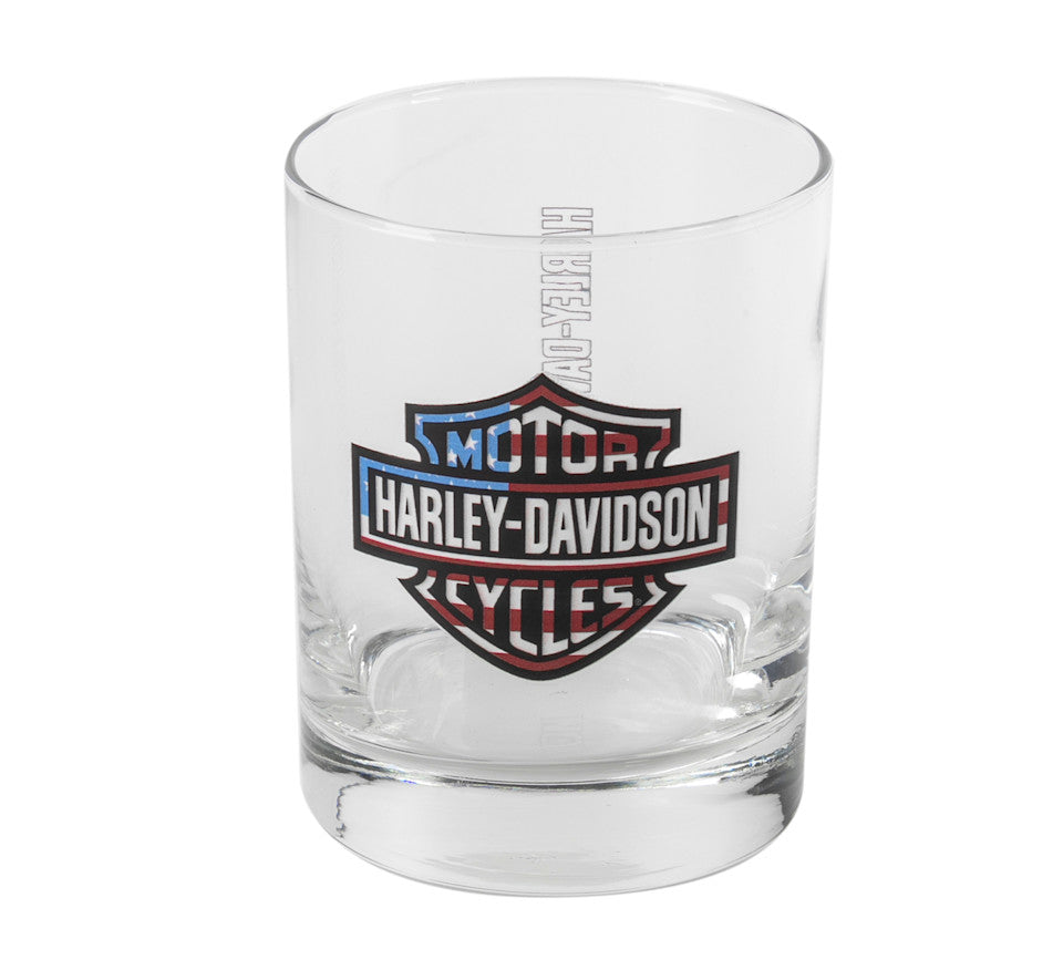 Harley-Davidson® Americana Double Old-Fashioned Two-Sided Logo Glass
