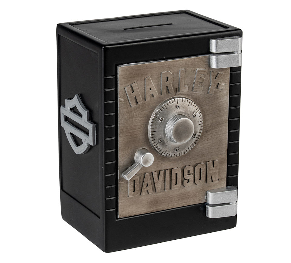 Harley-Davidson® H-D Open Bar & Shield Safe Piggy Bank - Black & Metallic Silver