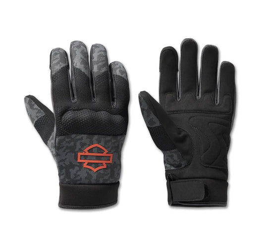 Harley-Davidson® Men's Dyna Knit Mesh Gloves - Camo - Blackened Pearl