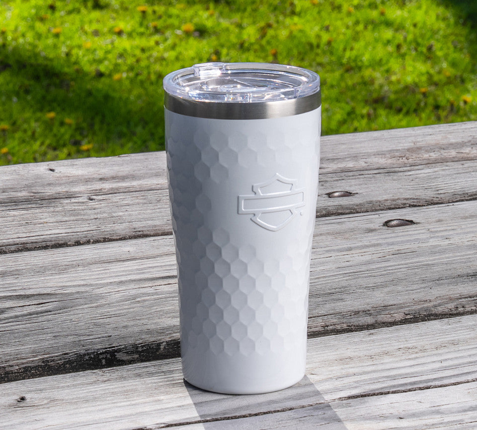 Harley-Davidson® Embossed Open Bar & Shield Stainless Steel Travel Mug