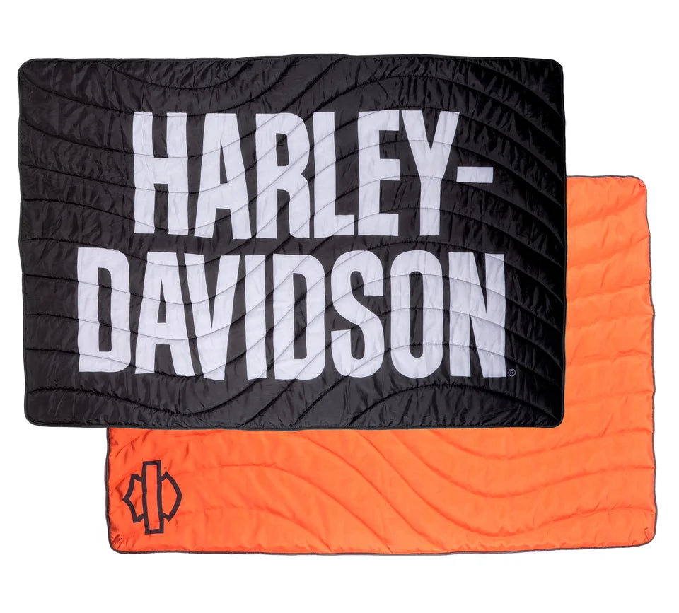 Harley-Davidson® Open Bar & Shield Logo Outdoor Blanket w/ Bag - Water Resistant