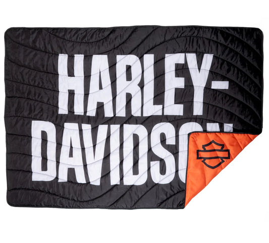 Harley-Davidson® Open Bar & Shield Logo Outdoor Blanket w/ Bag - Water Resistant
