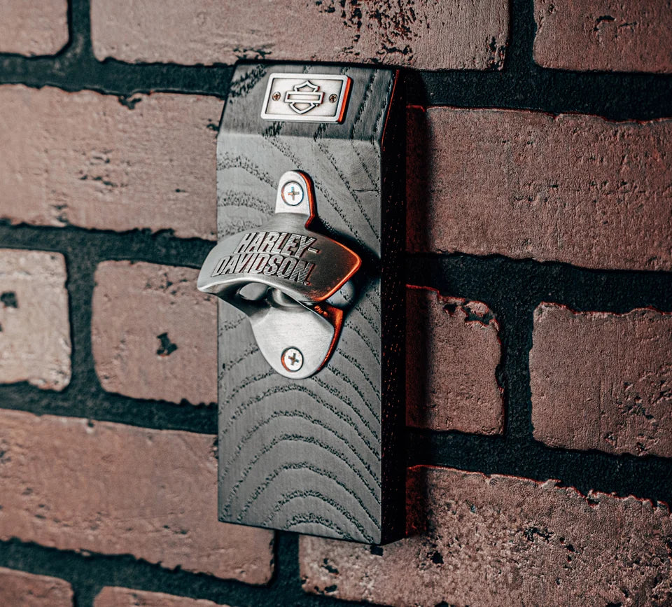Harley-Davidson® Open Bar & Shield Wall Mount Bottle Opener