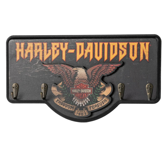 Harley-Davidson® Distressed Hard Rock Eagle Graphic Wooden Key Rack