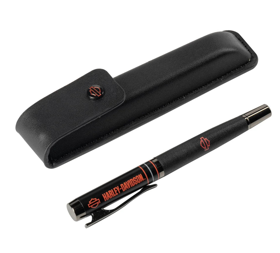 Harley-Davidson® Open Bar & Shield Stripes Pen & Case w/ Carry Case