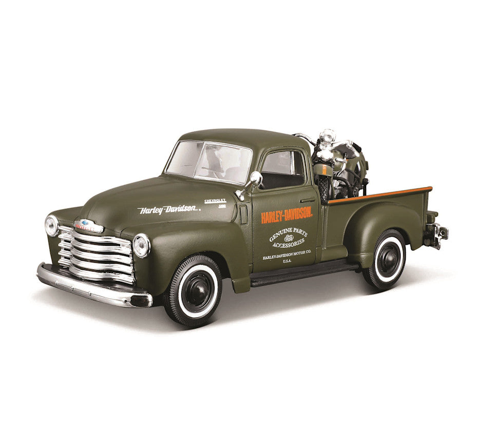 Harley-Davidson® Diecast 1:24 1950 Chevrolet 3100 & 1936 EL Knucklehead