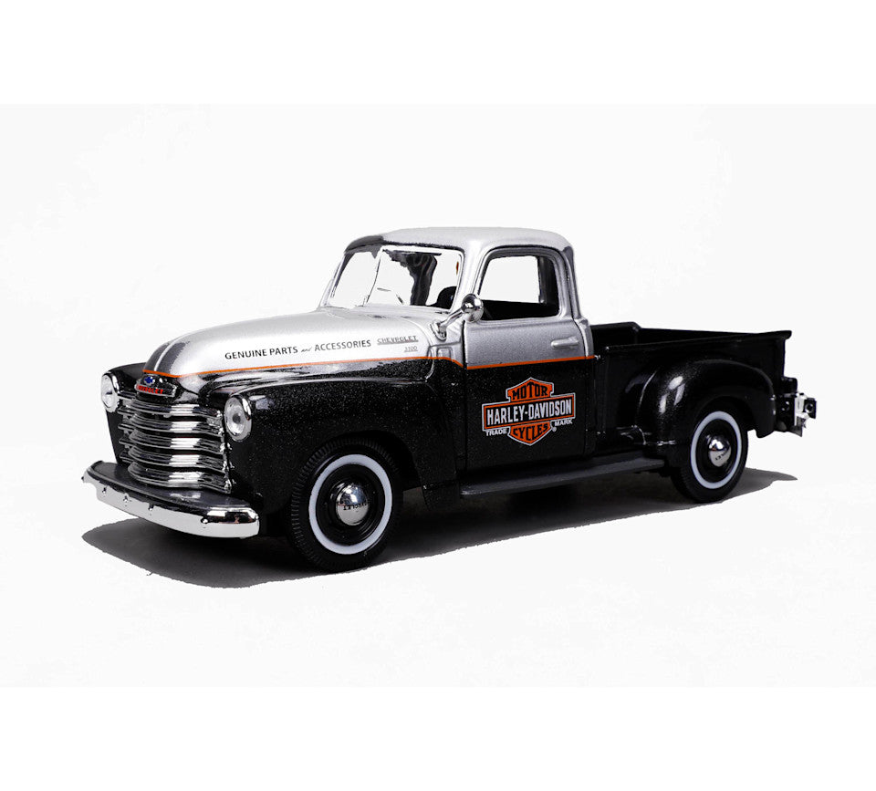 Harley-Davidson® Diecast 1:24 1950 Chevrolet 3100 & 1948 FL Panhead