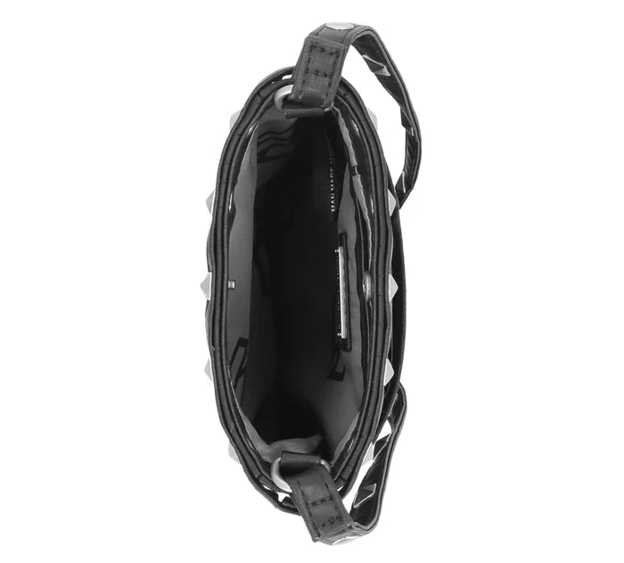 Harley-Davidson® Croco Stud Crossbody Bag - Black