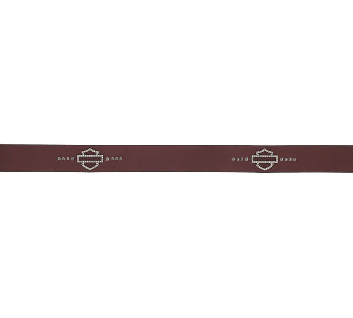 Harley-Davidson® Open Bar & Shield Quad Stud Belt - Brown