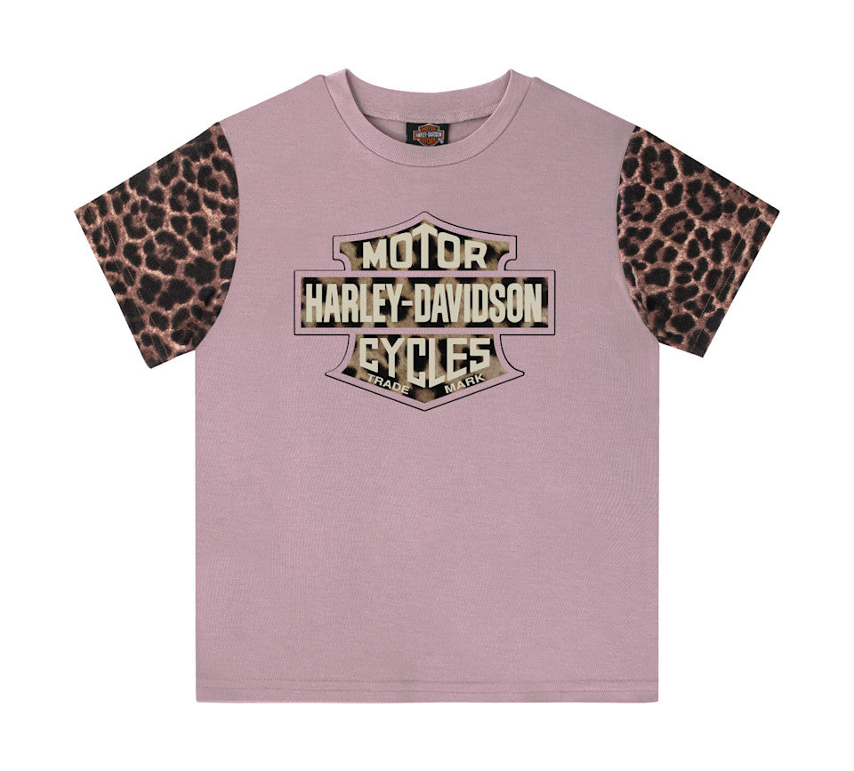 Harley-Davidson® Girls Bar & Shield Leopard Tee