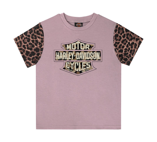 Harley-Davidson® Girls Bar & Shield Leopard Tee