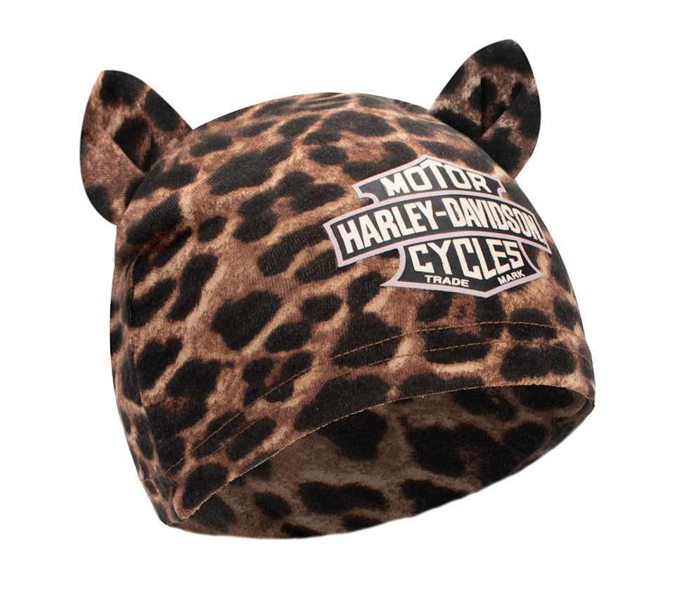 Harley-Davidson® Girls Leopard Bar & Shield Beanie