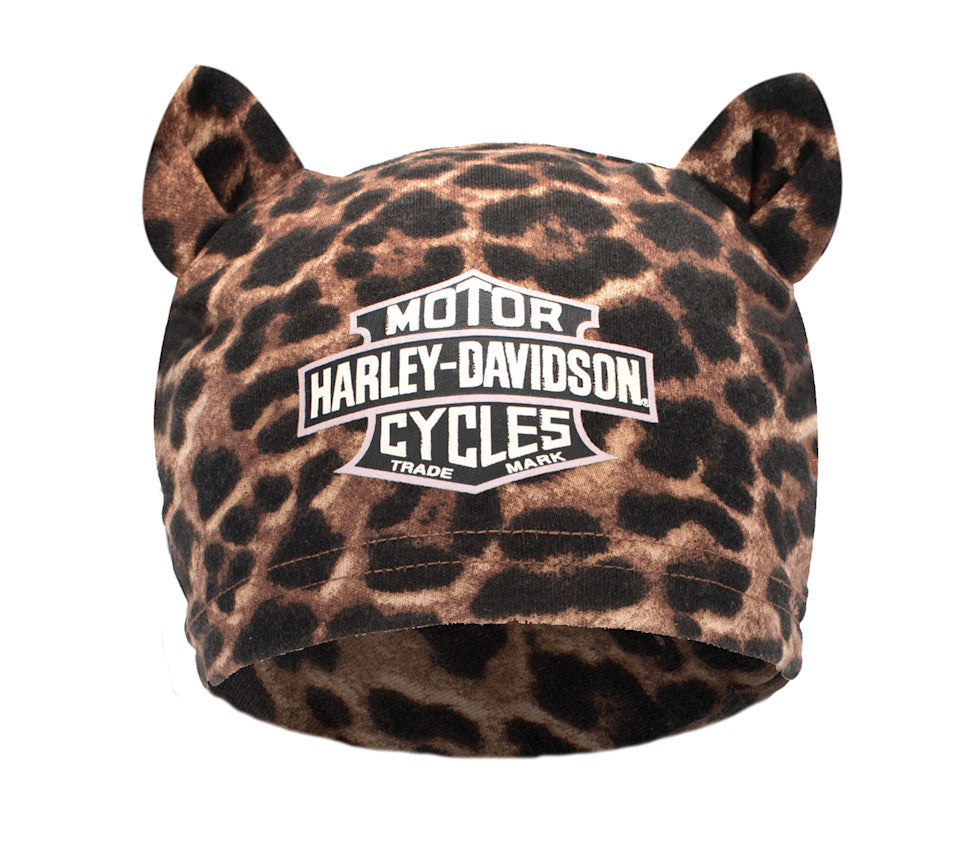 Harley-Davidson® Girls Leopard Bar & Shield Beanie