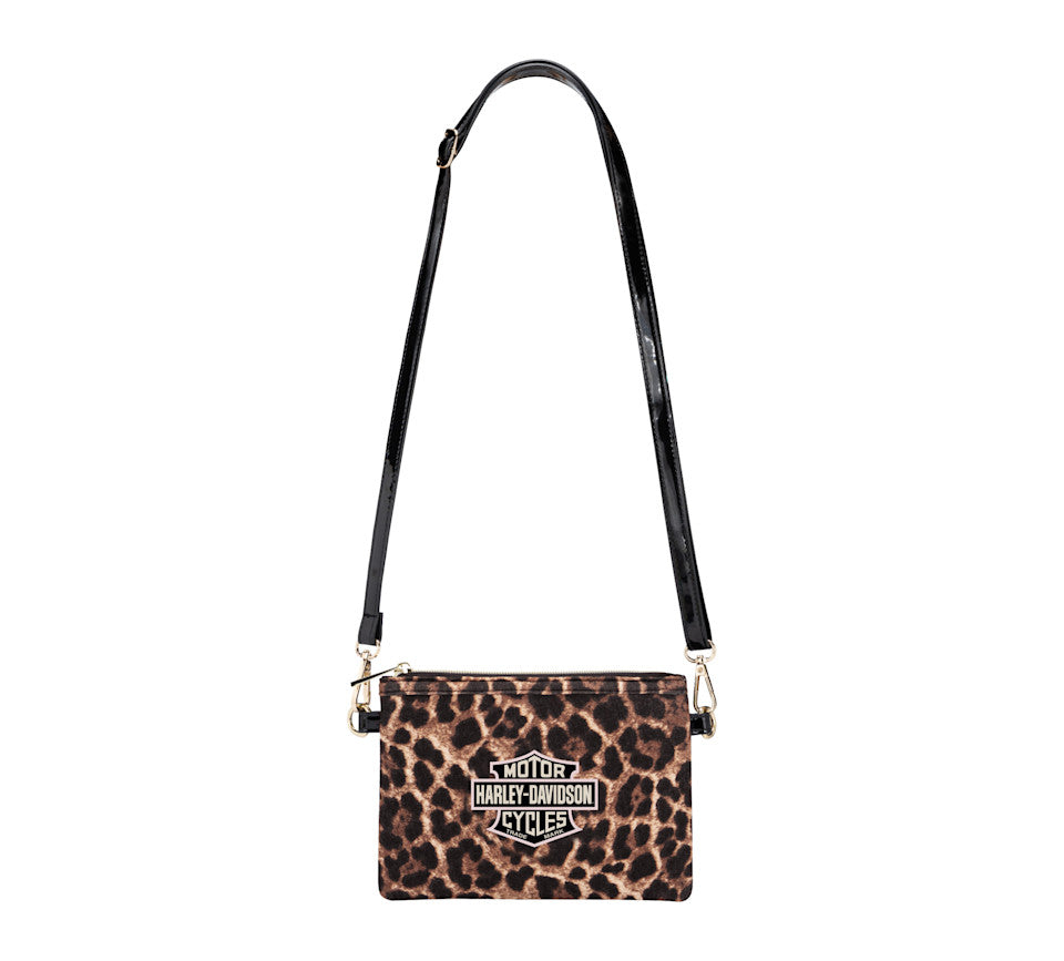 Harley-Davidson® Girls Bar & Shield Leopard Crossbody / Hip Purse