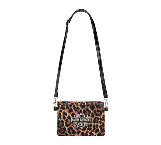Harley-Davidson® Girls Bar & Shield Leopard Crossbody / Hip Purse