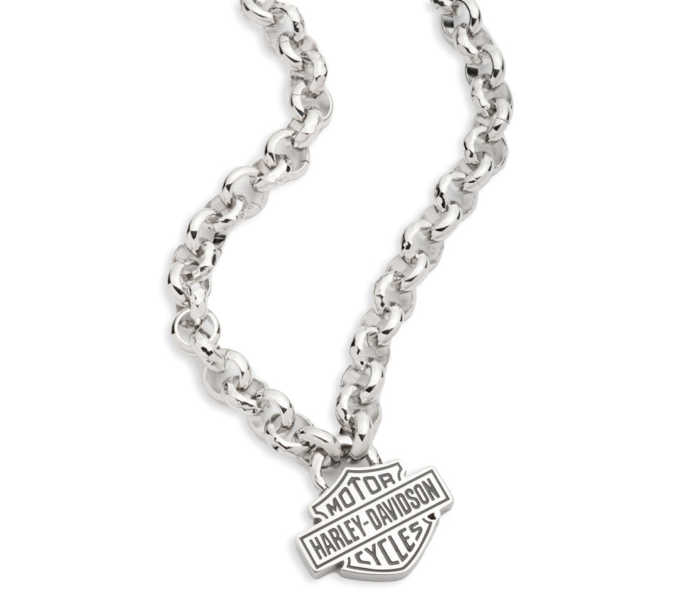 Harley-Davidson® Men's 26" Bar & Shield Thick Link Chain Necklace