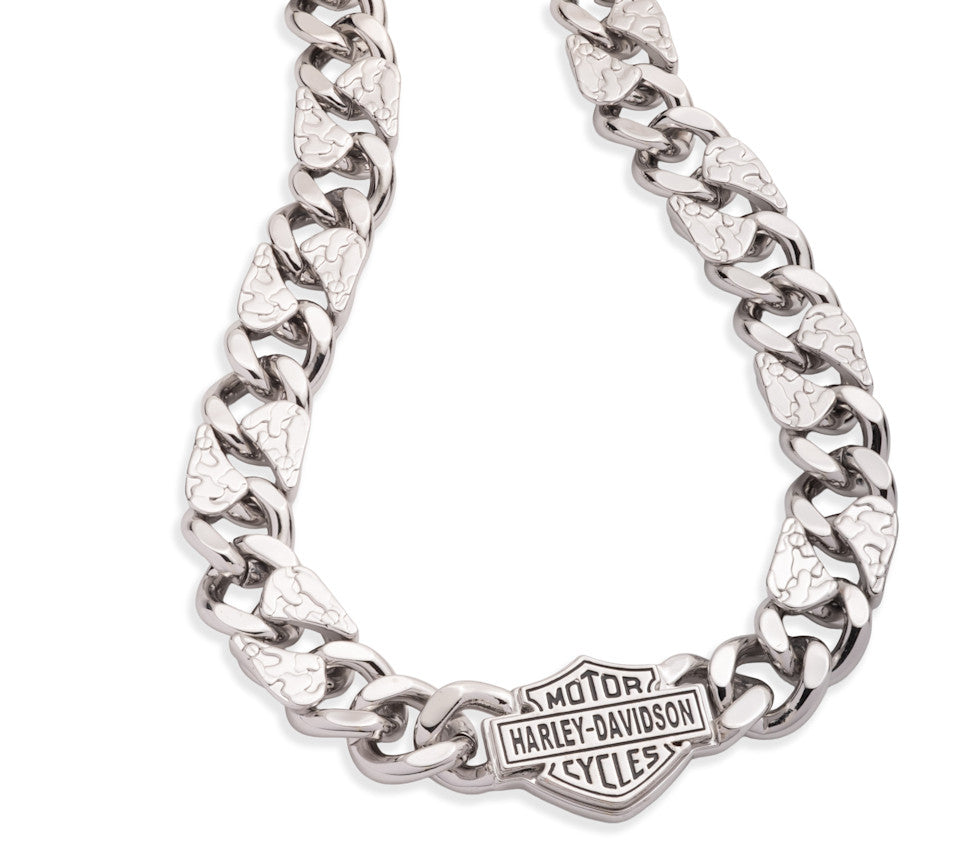 Harley-Davidson® Men's 24" Bar & Shield Camo Curb Link Necklace
