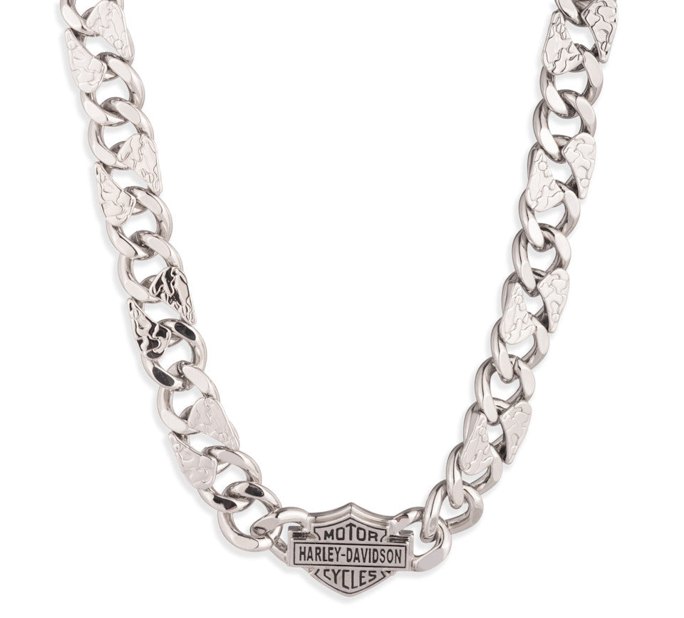 Harley-Davidson® Men's 24" Bar & Shield Camo Curb Link Necklace