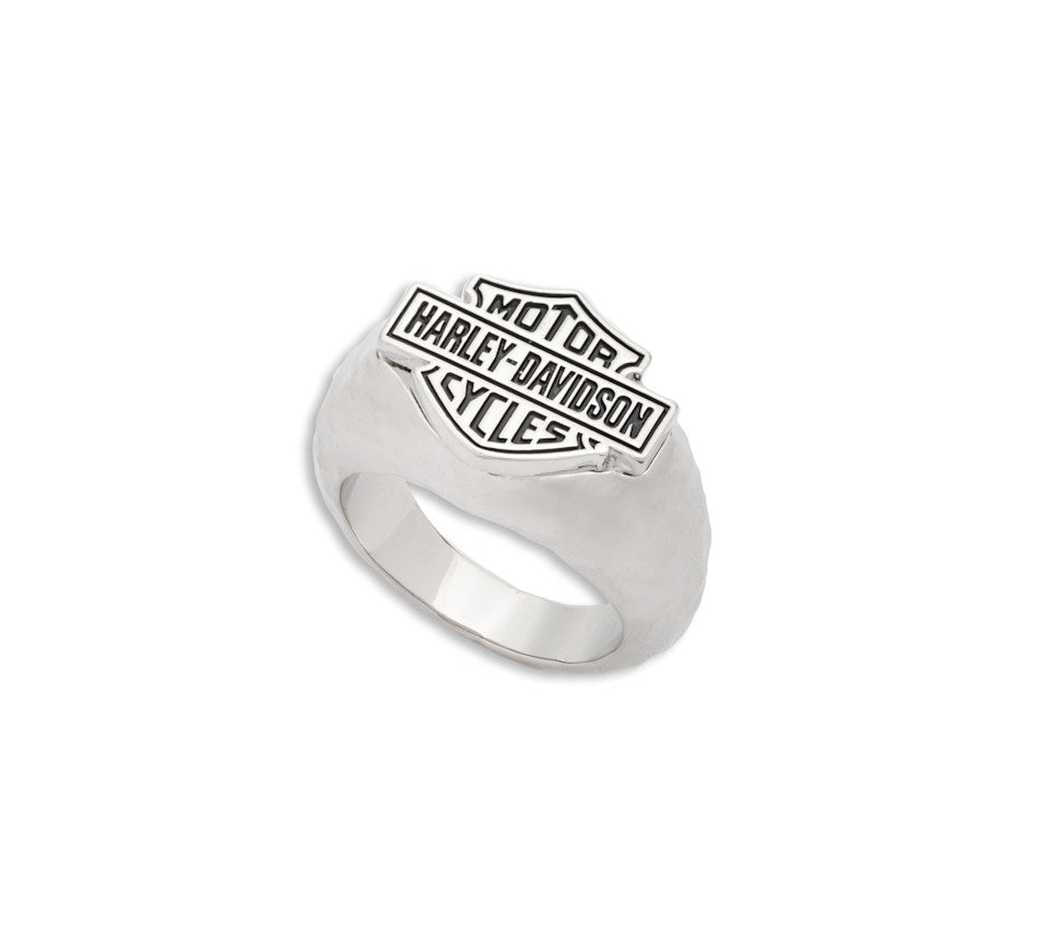 Harley-Davidson® Men's Bar & Shield Faceted Ring