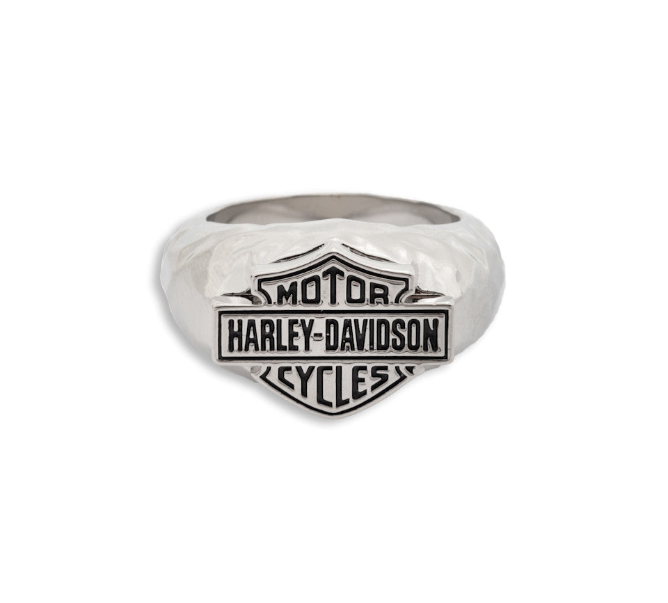 Harley-Davidson® Men's Bar & Shield Faceted Ring