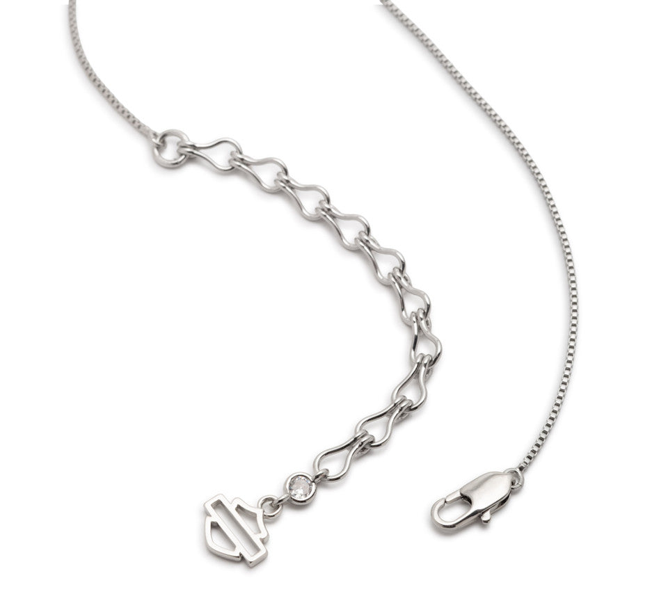 Harley-Davidson® Women's 16" Onyx Bar & Shield Logo Necklace