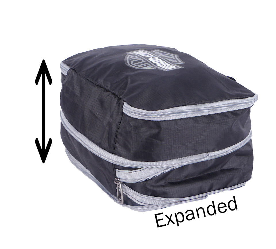 Harley-Davidson® 3 Piece Expandable Packing Cube Set - Grey/Black