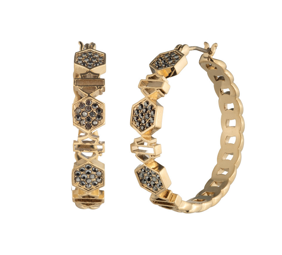 Harley-Davidson® Women's Bar & Shield Click Hoop Earrings