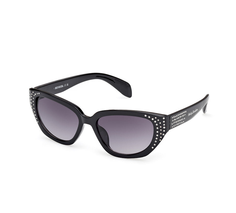 Harley-Davidson® Women's Cat Eye Sunglasses - Black Frame - Smoke Gradient Lens