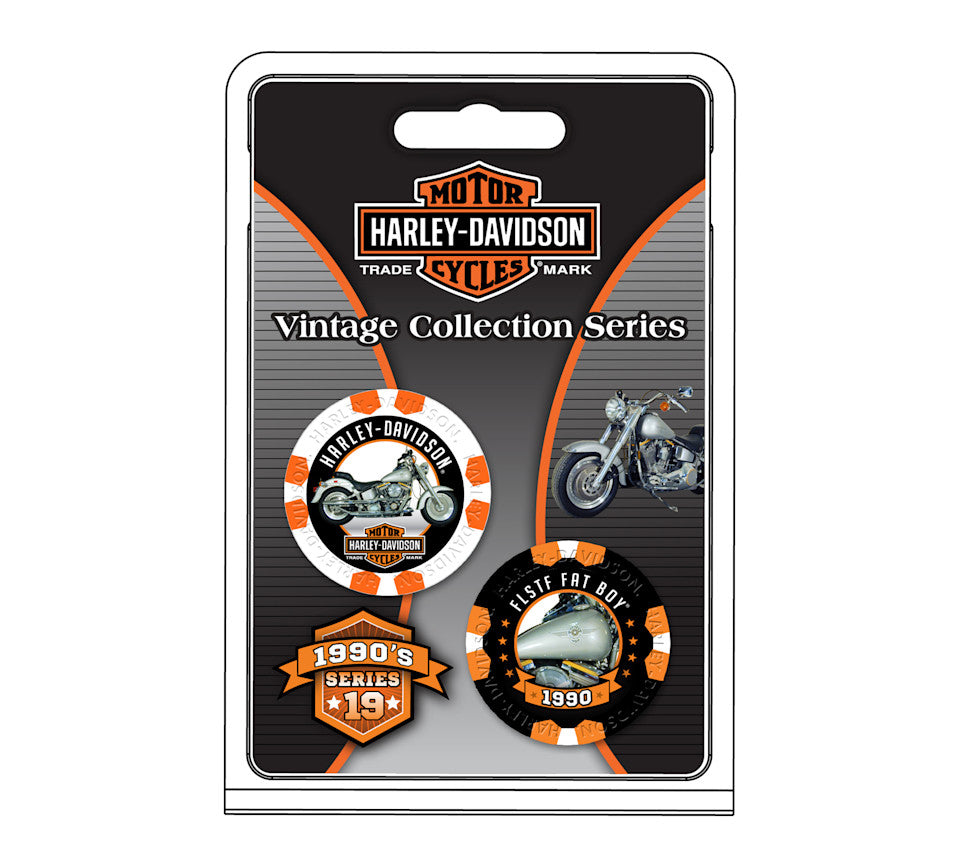 Harley-Davidson® Vintage Series 19 - 1990 Fat Boy Grey Ghost® Collectible Poker Chips
