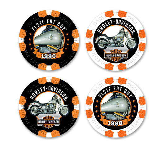 Harley-Davidson® Vintage Series 19 - 1990 Fat Boy Grey Ghost® Collectible Poker Chips