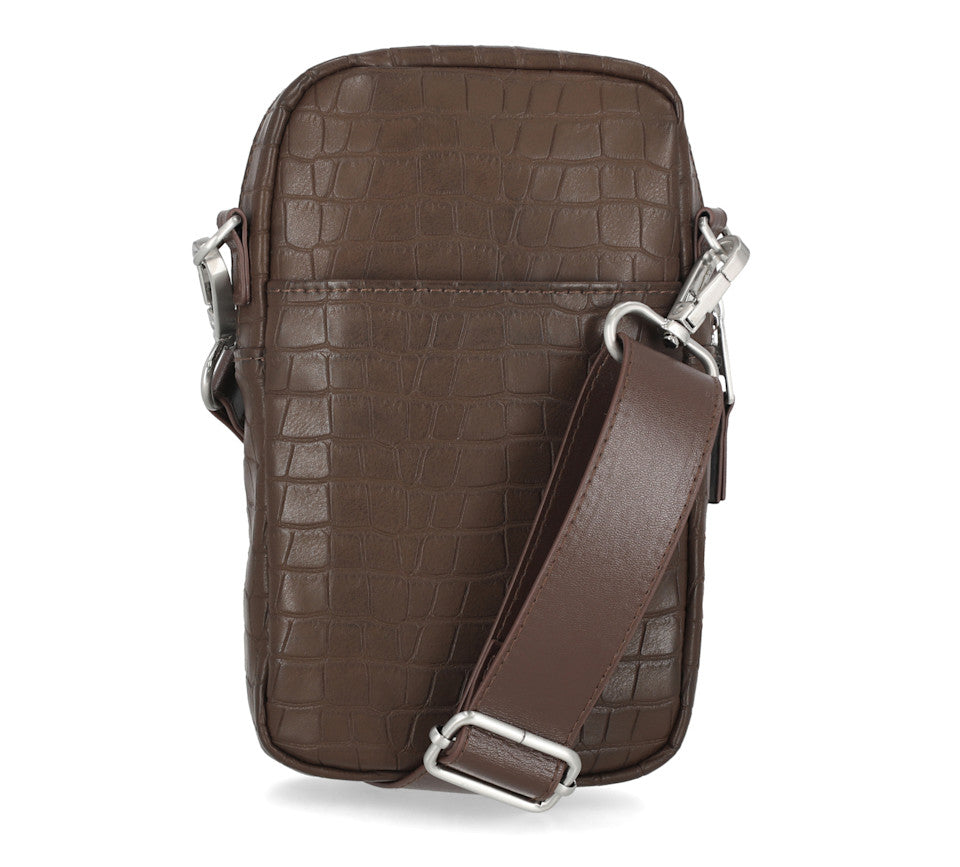 Harley-Davidson® Croco Crossbody Bag - Brown
