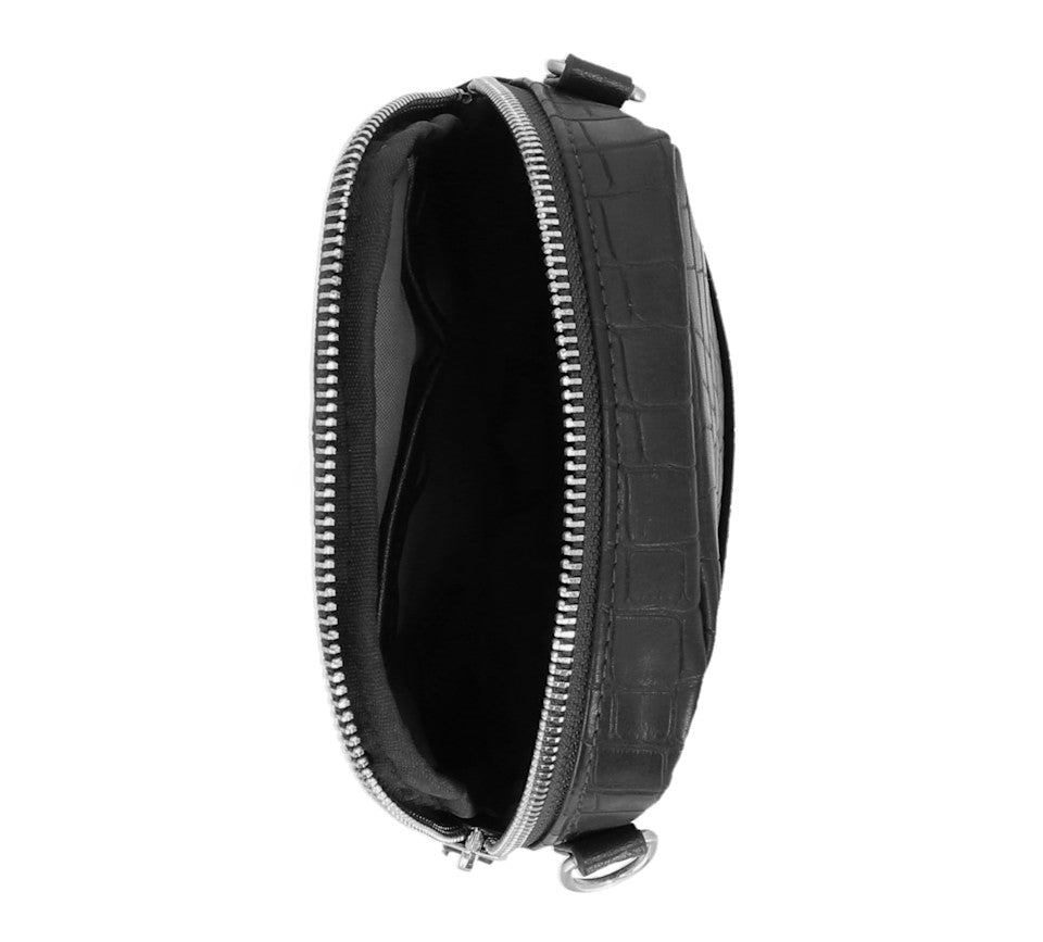 Harley-Davidson® Croco Crossbody Bag - Black