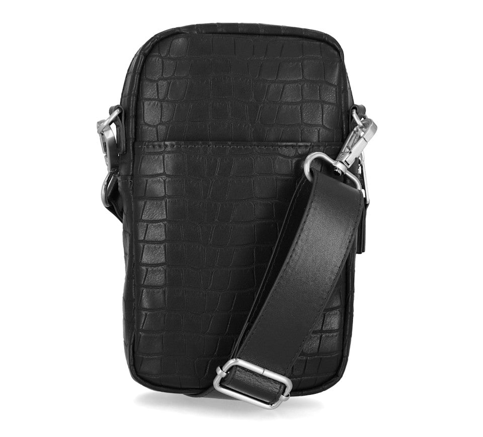 Harley-Davidson® Croco Crossbody Bag - Black
