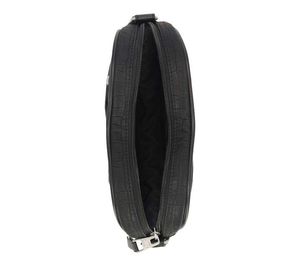 Harley-Davidson® Croco Heart Crossbody Bag - Black
