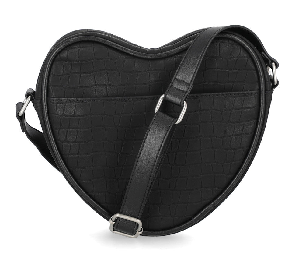 Harley-Davidson® Croco Heart Crossbody Bag - Black